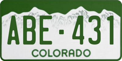 CO license plate ABE431