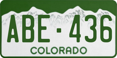 CO license plate ABE436