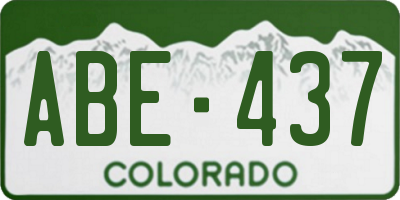 CO license plate ABE437