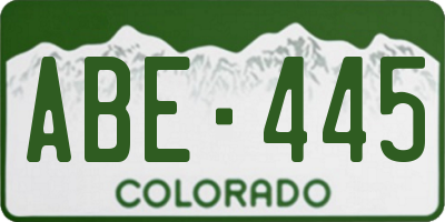 CO license plate ABE445
