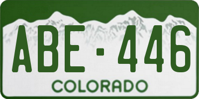 CO license plate ABE446