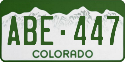 CO license plate ABE447