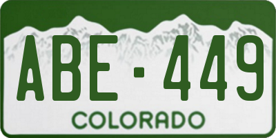 CO license plate ABE449
