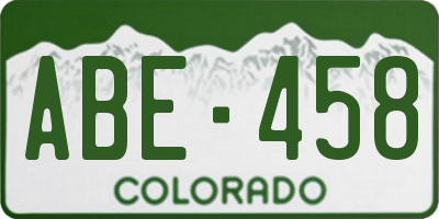 CO license plate ABE458