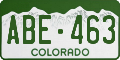CO license plate ABE463