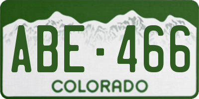 CO license plate ABE466