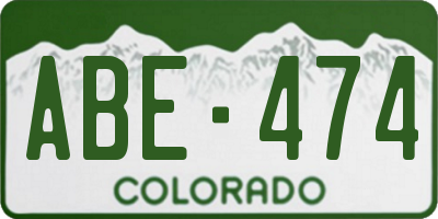 CO license plate ABE474