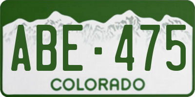 CO license plate ABE475
