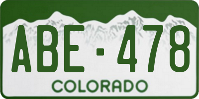 CO license plate ABE478