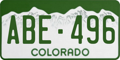 CO license plate ABE496