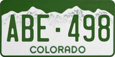 CO license plate ABE498
