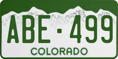 CO license plate ABE499