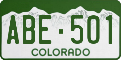 CO license plate ABE501