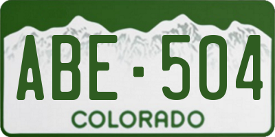 CO license plate ABE504