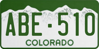 CO license plate ABE510