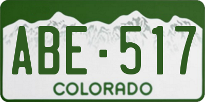 CO license plate ABE517