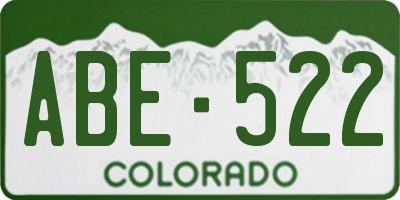CO license plate ABE522