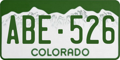 CO license plate ABE526