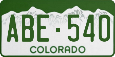 CO license plate ABE540