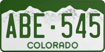 CO license plate ABE545