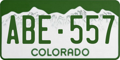 CO license plate ABE557