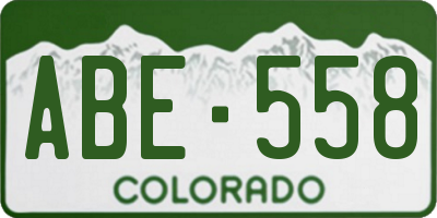CO license plate ABE558