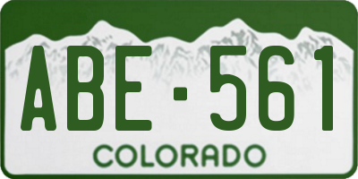 CO license plate ABE561