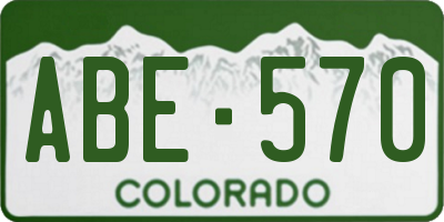 CO license plate ABE570