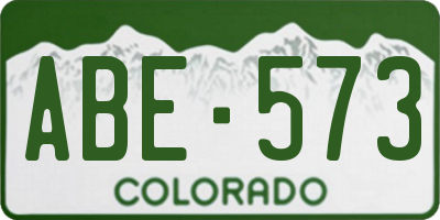 CO license plate ABE573