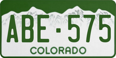 CO license plate ABE575