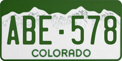 CO license plate ABE578
