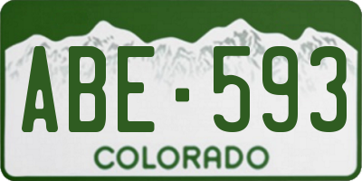 CO license plate ABE593