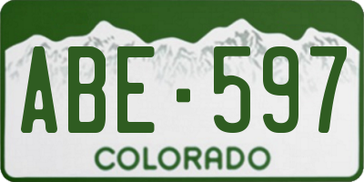 CO license plate ABE597