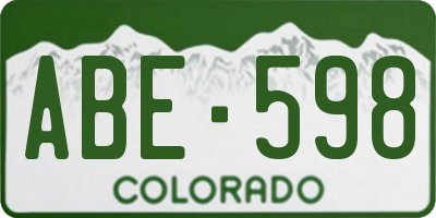 CO license plate ABE598