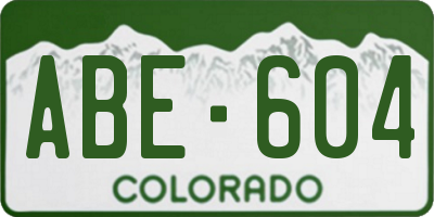 CO license plate ABE604