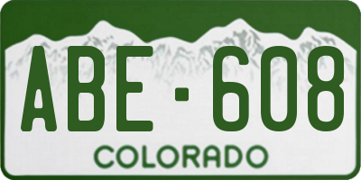 CO license plate ABE608