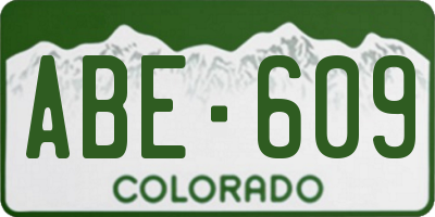 CO license plate ABE609