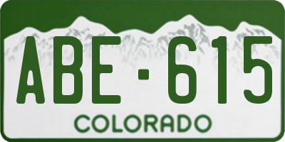CO license plate ABE615