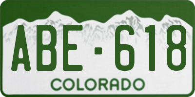 CO license plate ABE618