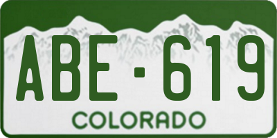 CO license plate ABE619
