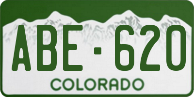 CO license plate ABE620