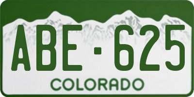 CO license plate ABE625