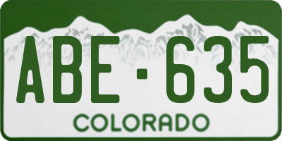 CO license plate ABE635