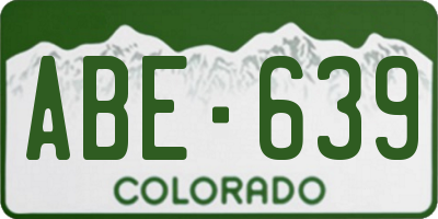CO license plate ABE639