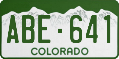 CO license plate ABE641