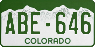 CO license plate ABE646