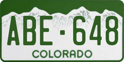 CO license plate ABE648