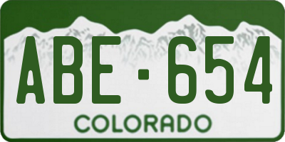 CO license plate ABE654