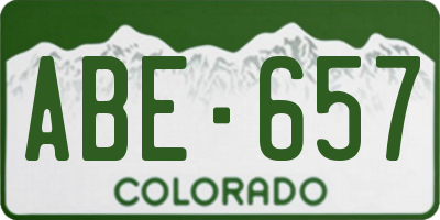CO license plate ABE657