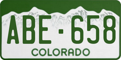 CO license plate ABE658